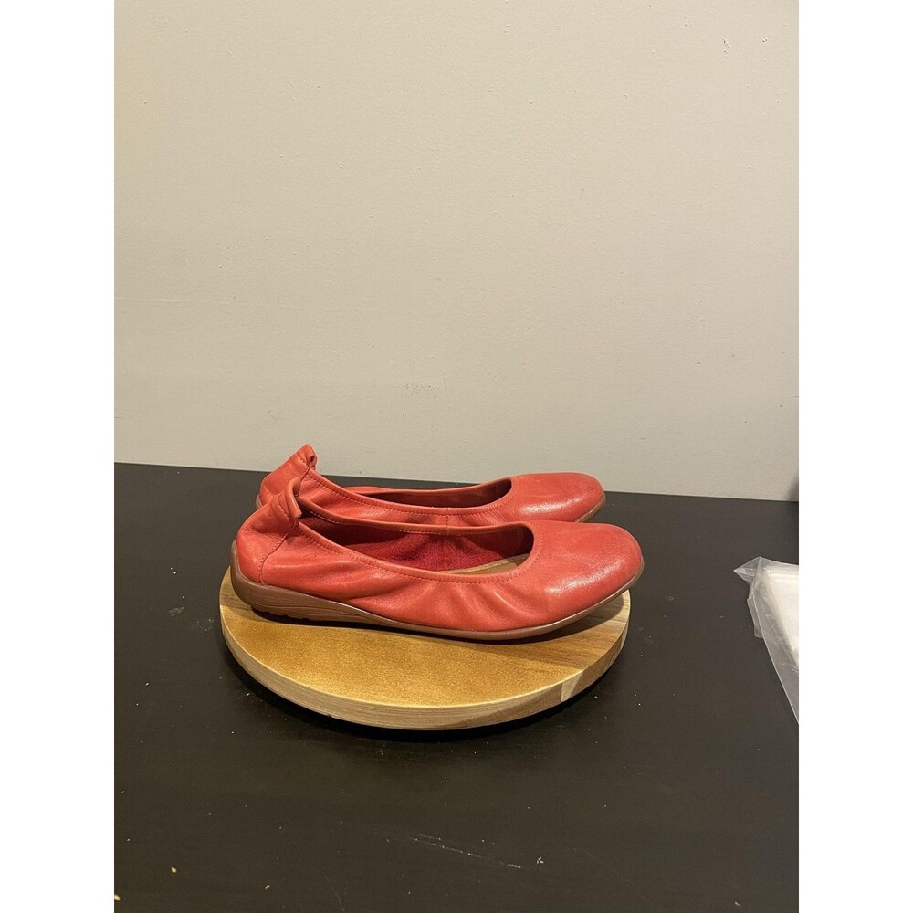 Josef Seibel Double Air Reaction Shoes Womens 7.5 Red Leather Ballet Flat